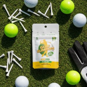 Lay Flat 5 Count Golf Gummies On Green